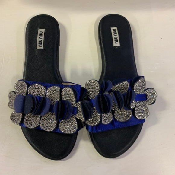 Miu Miu by Prada Satin Slides, Size 8 - Picture 2 of 6